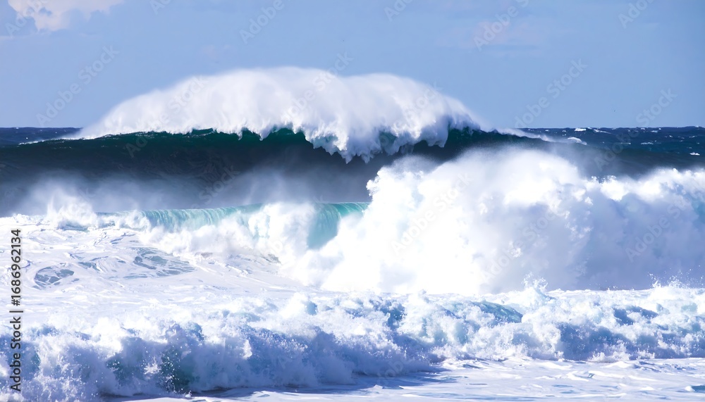 Fototapeta premium Powerful ocean waves crashing