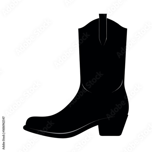 a-stark-black-silhouette-of-a-single--classic-cowb  silhouette vector design eps
