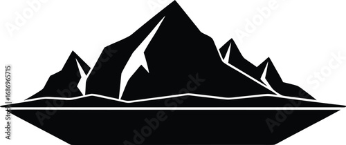  iceberg icon silhouette vector illustration