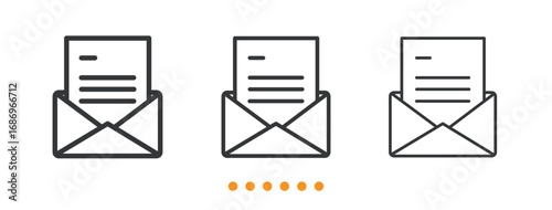 Opened envelope icon. Thin line icon vector