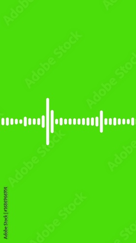 Vertical 4k abstract music sound wave or audio wavefrom isolated on green screen  background.Line digital minimalist voice and symbol technology.