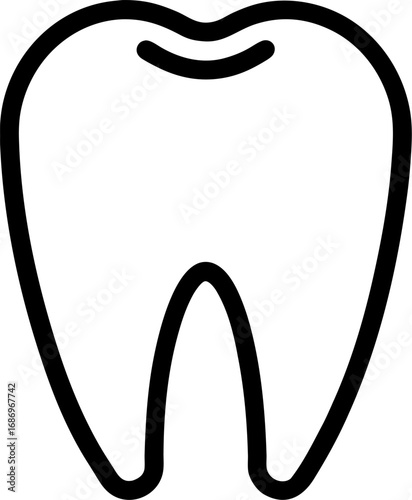 Teeth outline icon vector on white background