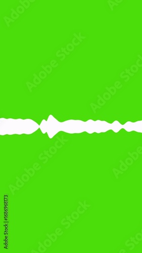 Vertical 4k abstract music sound wave or audio wavefrom isolated on green screen  background.Line digital minimalist voice and symbol technology.