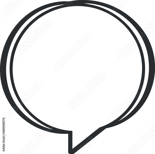 Black outlined empty speech bubble icon for communication or dialogue representation