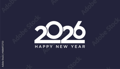 2026 Happy New Year design vector. trendy new year 2026 Celebration Illustration design template.
