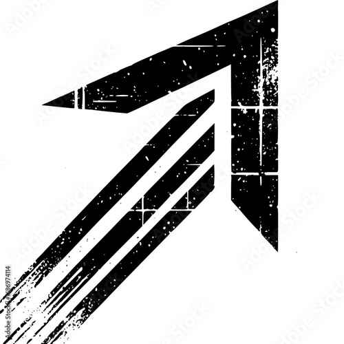 Ascension Arrow Emblem: A minimalist black and white arrow emblem pointing towards progress, growth, and direction, showcasing determination, drive, and forward movement.