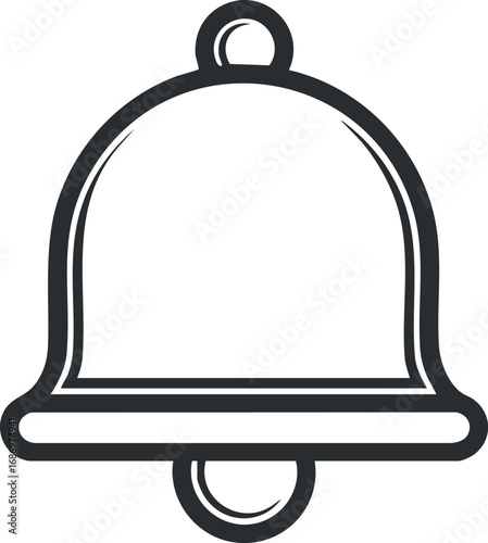 Simple black and white bell icon representing notification or alarm symbol