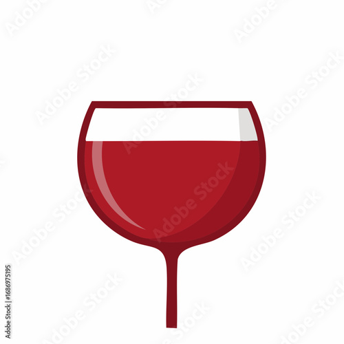 Red Wine in Glass Graphic Depiction for Wine Tasting and Beverage Concepts