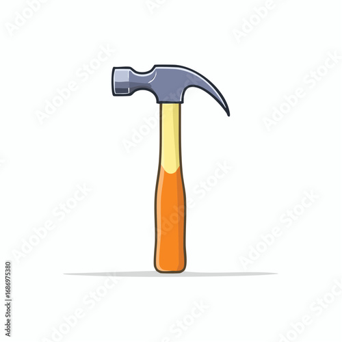 Cartoon Claw Hammer with Orange and Yellow Handle