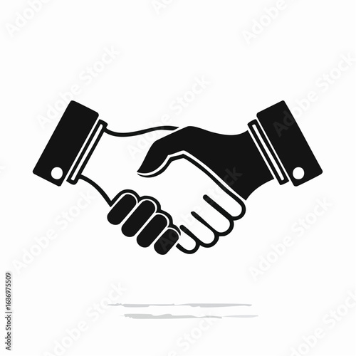 Iconic handshake illustration representing cooperation partnership and business agreement