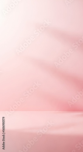 Soft Pink Studio Background: Subtle Light and Shadow Play on a Minimalist Surface