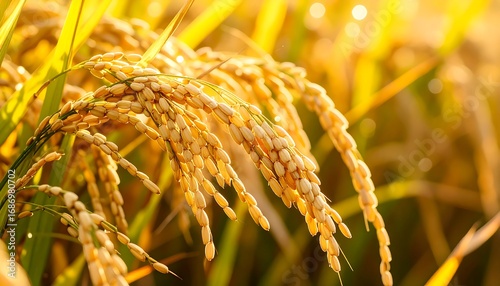 Golden Rice Field Close-up
