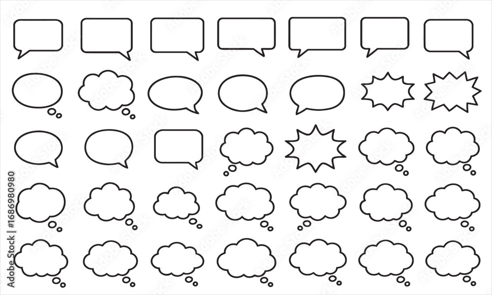 Fototapeta premium Speech and Thought Bubble Icons