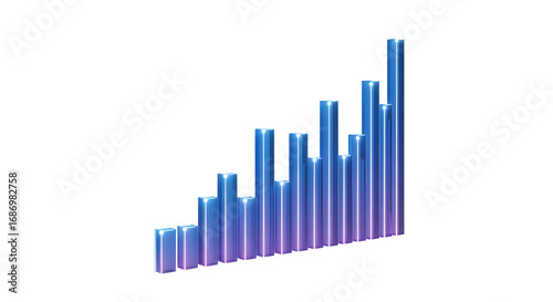 A rising blue bar graph symbolizing growth and success in a clean, minimalist presentation. Free Download A rising blue bar graph symbolizing growth and success in a clean, minimalist presentation. - GFXLoad