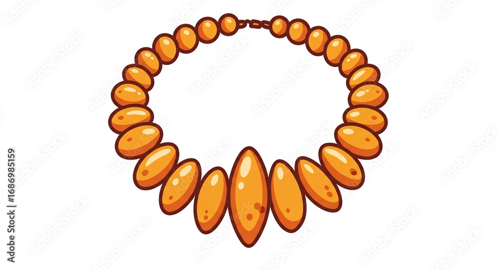 Obraz premium 黄金色ネックレスイラスト素材