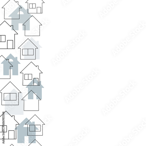 House. House logo design template. Black and white building silhouette. Vector