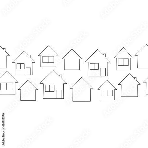 House. House logo design template. Black and white building silhouette. Vector