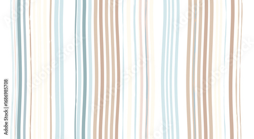 Abstract vertical strokes wallpaper design in gentle earthy tones and soft blue hues seamless pattern