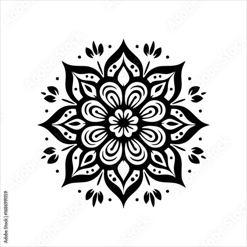 Modern silhouette rose flower vector tattoo, ideal model tattoo