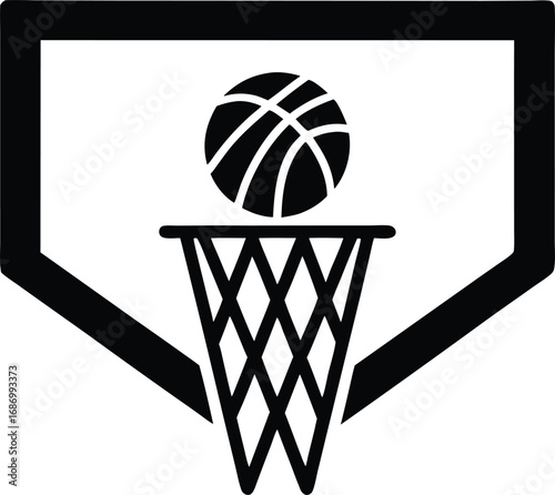 Basketball alley oop vector icon.eps