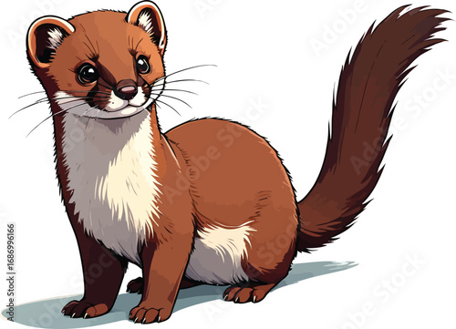 Cute cartoon a illustrator vector weasel