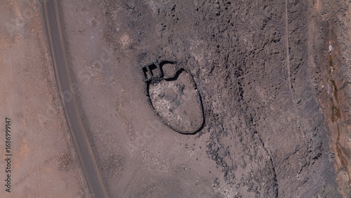 Ruins, desert, aerial, archaeology, 