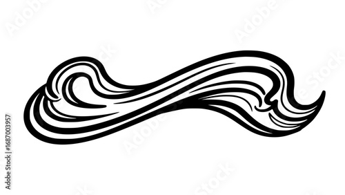 Ornate, flowing decorative element with curves