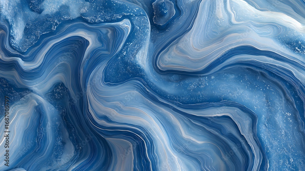 Obraz premium Stunning Photorealistic Blue Jasper Texture Exhibiting Fluid, Water-Like Flow for Immersive Environments in Games and Architectural Projects