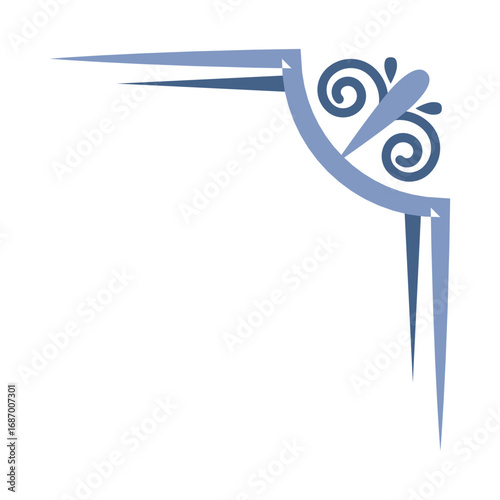 Elegant corner certificate element with flat design