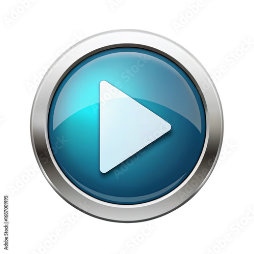 Play Button with Blue Gradient and Chrome Bezel on Transparent Background Free Download Play Button with Blue Gradient and Chrome Bezel on Transparent Background - GFXLoad