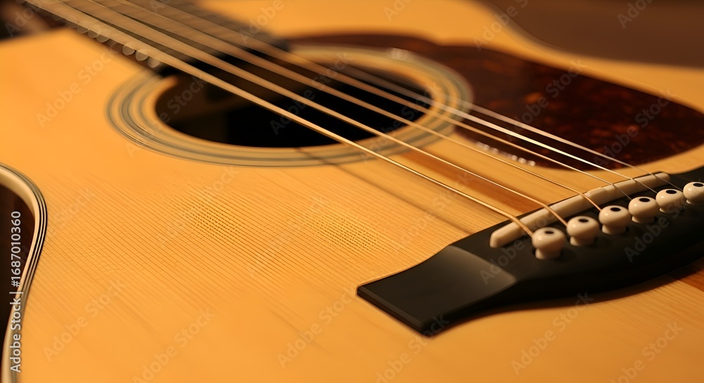 Fototapeta premium acoustic guitar close up