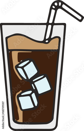 Refreshing Iced Coffee Drink with Cubes