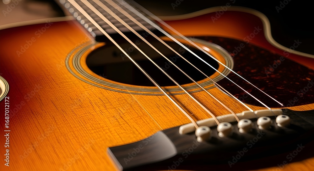 Fototapeta premium acoustic guitar close up