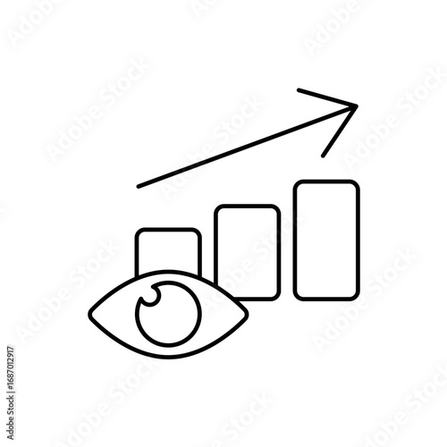 Icon a predictive analytics, isolated against a clean background.