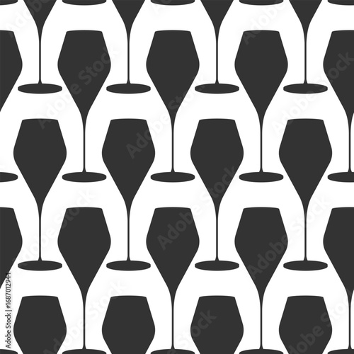 Silhouette Wine Glass Seamless Pattern Wine Day or Birthday Holidays Minimalist decorative Backdrop