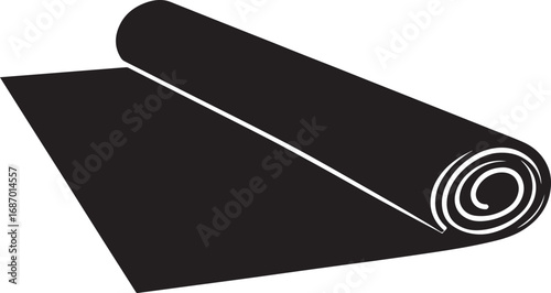 Elegant Carpet Textile Floor Covering Silhouette Black Vector Design