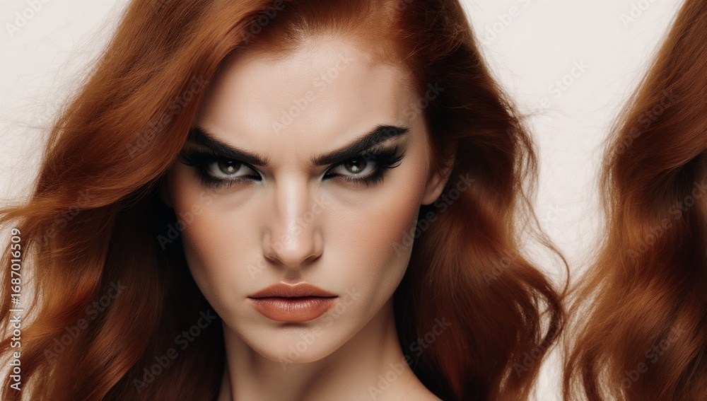 Fototapeta premium Detailed close-up of a fierce redhead