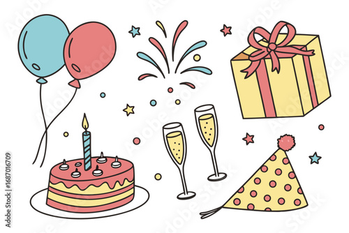 set of birthday party