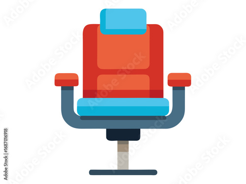 Comfortable ergonomic chair with armrests and headrest for office or salon use