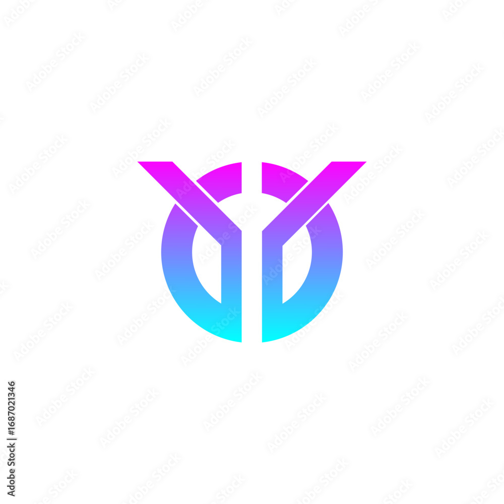 Obraz premium Futuristic Minimalist Colorful Vector Logo Template
