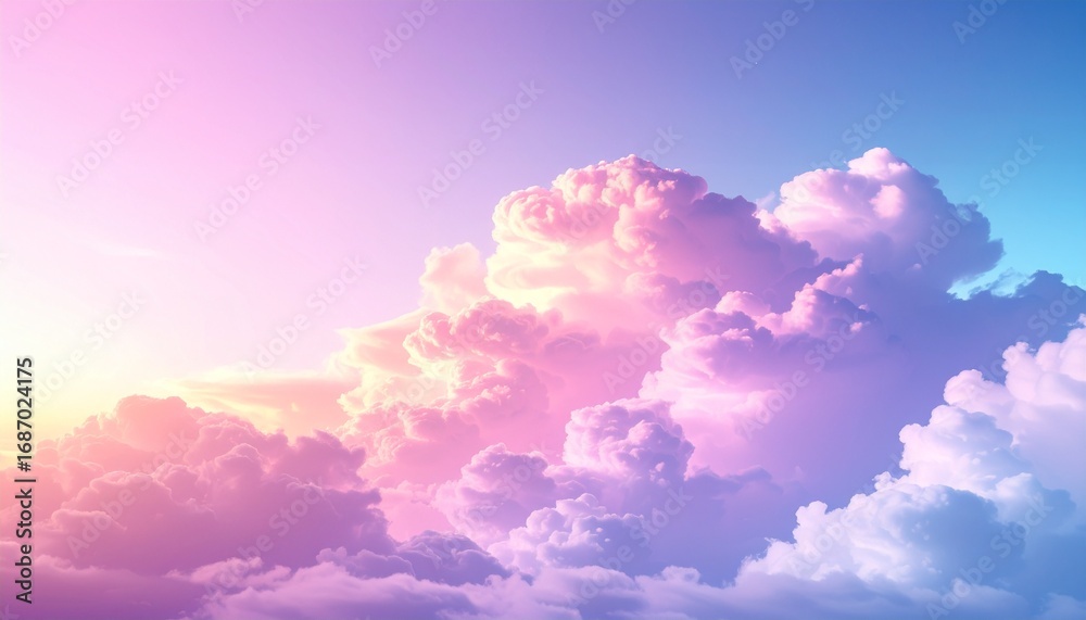 Obraz premium Pastel Dream A Sky of Soft Hues and Fluffy Clouds