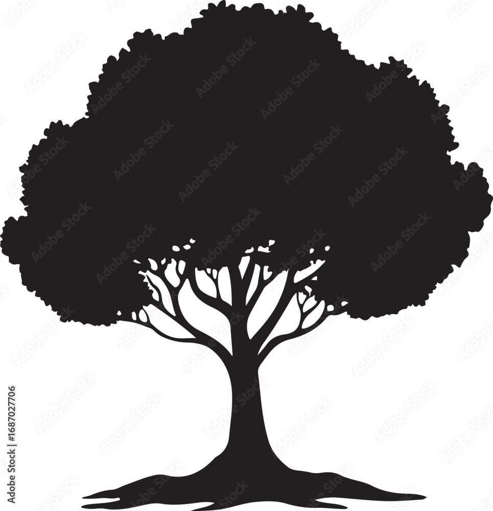 Fototapeta premium One big tree silhouette vector illustration