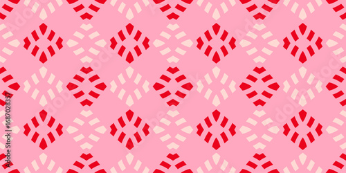 Wallpaper Mural Vector abstract background. Simple geometric seamless pattern with candies. Pink, red, and beige contemporary texture. Funny joyful Christmas ornament.  Repeat design for print, gift paper, decor Torontodigital.ca