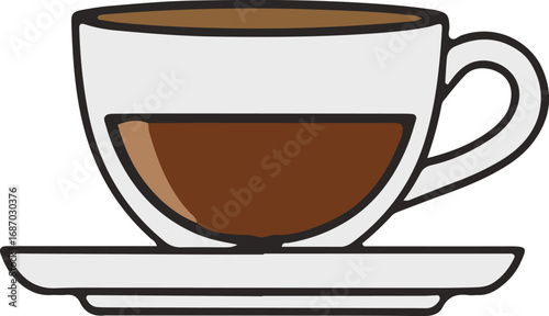 Vector illustration of espresso in a double-wall cup