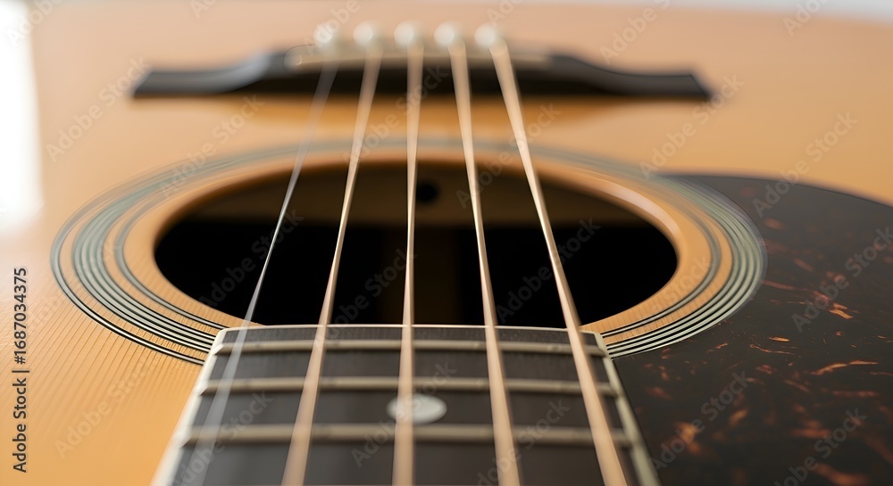 Fototapeta premium acoustic guitar close up