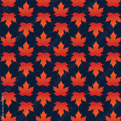 Print Autumn leaves pattern stylized fall foliage with vibrant leaves seasonal themed background illustration  wrapping paper, textiles, fabric, card, backgrounds, seasonal products, stroy,