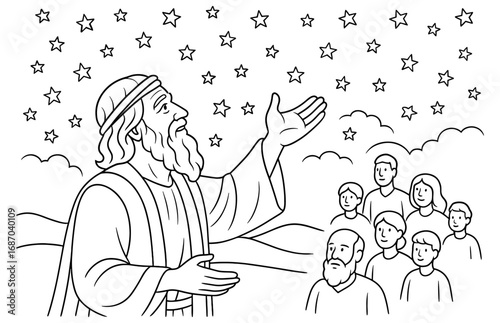Abraham's starry promise: inspiring biblical scene for faith-based designs