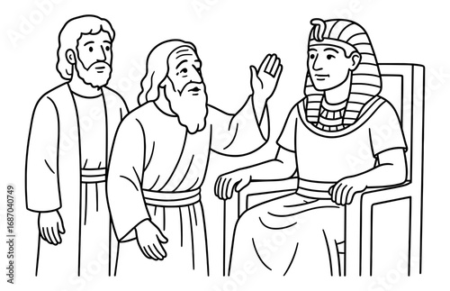 Biblical scene of jacob blessing pharaoh with historical themes for educational and religious prints