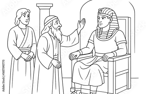 Biblical scene of jacob blessing pharaoh for religious education and study