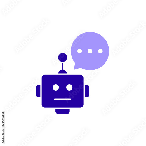 Icon a chatbot, isolated against a clean background.